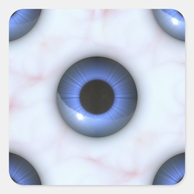 Sticker Carré déplaisants yeux bleus (Devant)