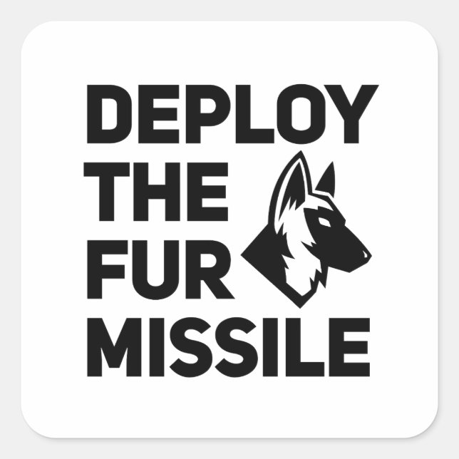 Sticker Carré Déployer Le Missile De Fourrure (Devant)