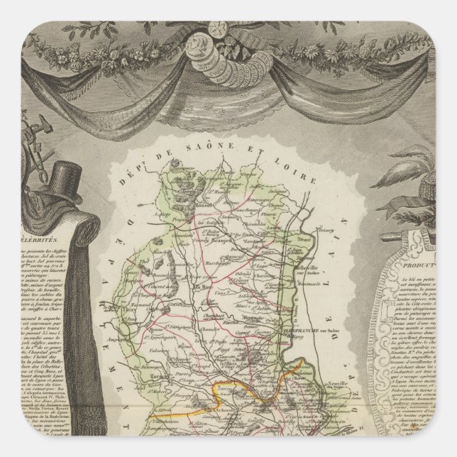 Sticker Carré Dept Du Rhone (Devant)