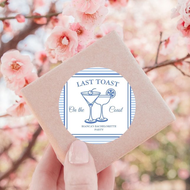 Sticker Carré Dernier toast sur la côte Bachelorette Week-end de (Créateur téléchargé)