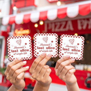 Sticker Carré Dernier Tranches Pizza Fête de Fiançailles Féminin