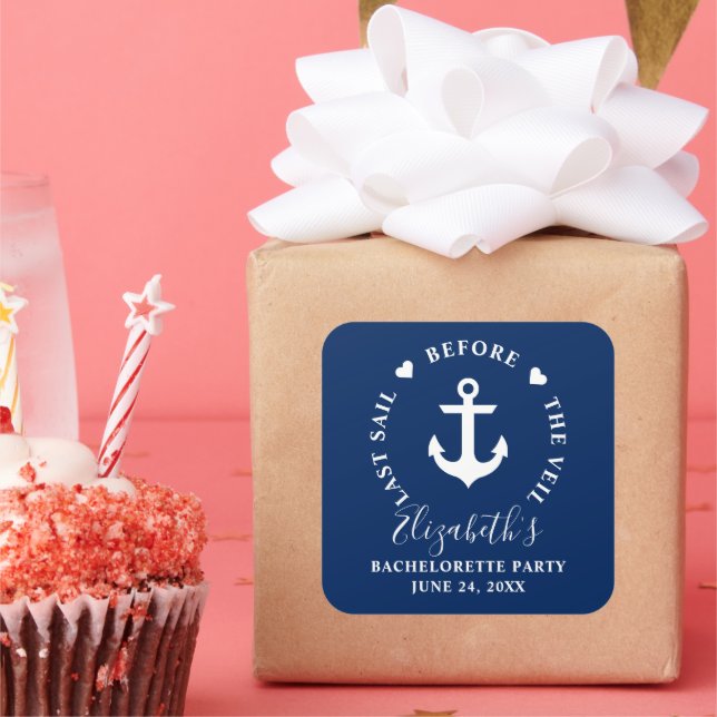 Sticker Carré Dernière Voile Avant La Fête De La Bachelorette Du (Fête)