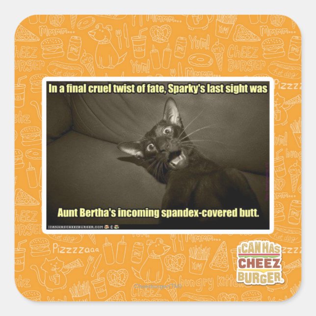 Sticker Carré Dernière vue de Sparky (Devant)