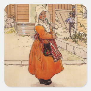 Sticker Carré Des mouches autour du sucre