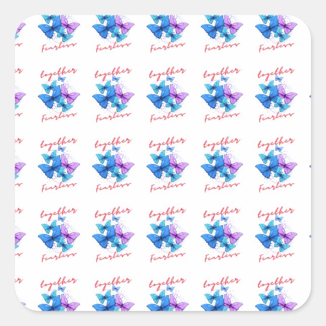 Sticker Carré Des papillons en flammes : un symbole d'espoir et  (Devant)