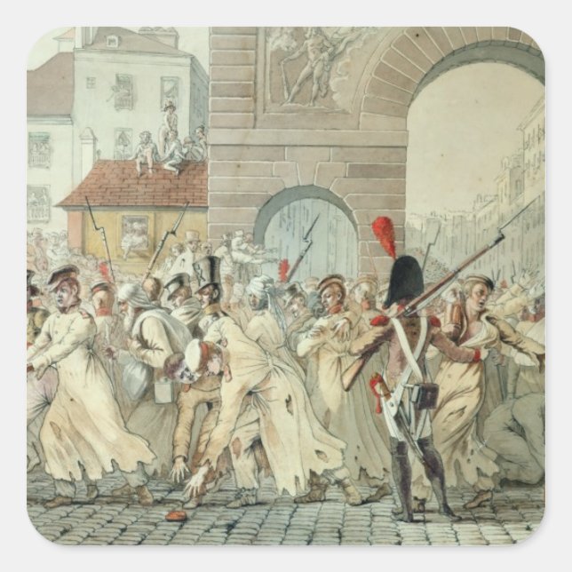 Sticker Carré Des prisonniers russes défilent sur le boulevard (Devant)