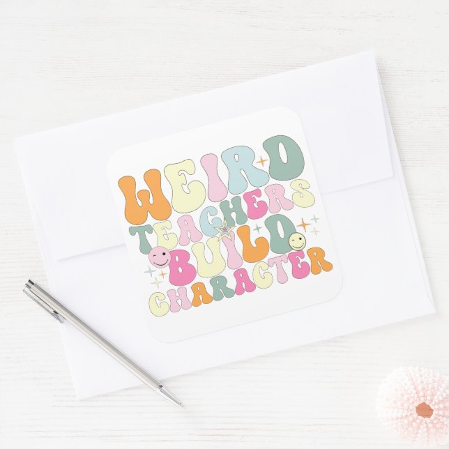 Sticker Carré Des professeurs bizarres construisent des personna (Enveloppe)