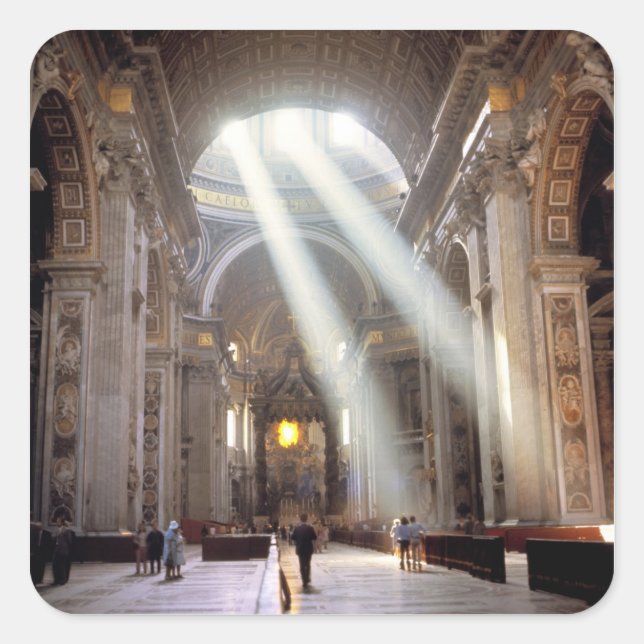 Sticker Carré Des puits de lumière coulent à travers les fenêtre (Devant)