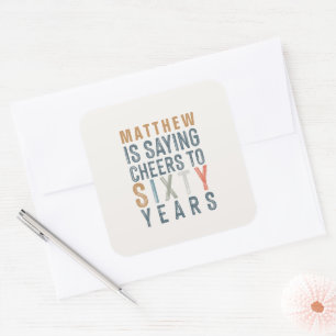 Sticker Carré Des réjouissances colorées amusantes jusqu'à soixa