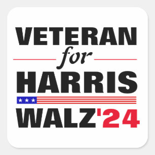 Sticker Carré Des vétérans sur mesure pour l'élection de Harris 