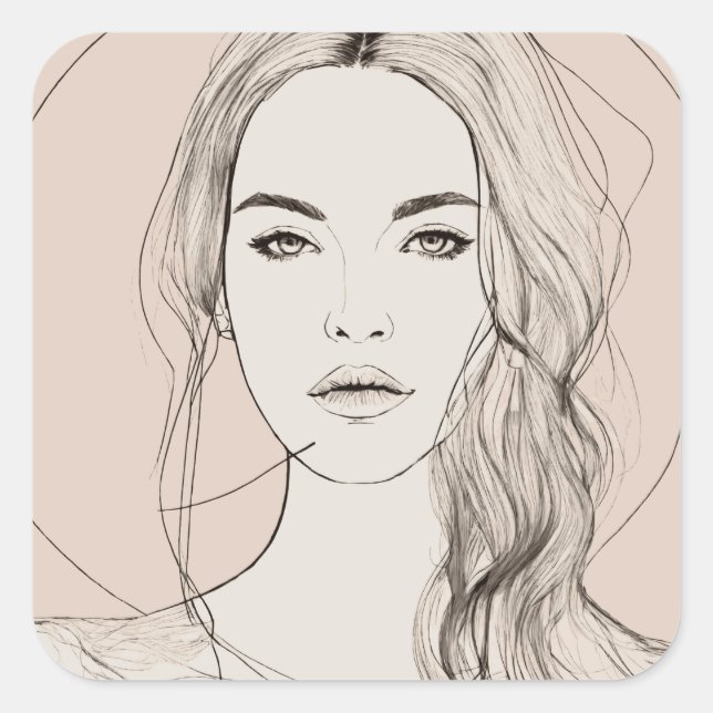 Sticker Carré Des yeux fascinants, de belles lèvres ! ! (Devant)