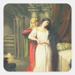 Sticker Carré Desdiana Retiring to her Bed, 1849