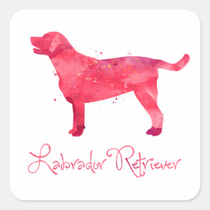 Sticker Carré Design d'aquarelle Labrador Retriever