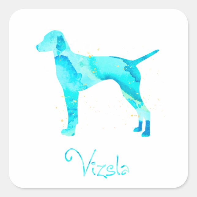 Sticker Carré Design d'aquarelle Vizsla (Devant)