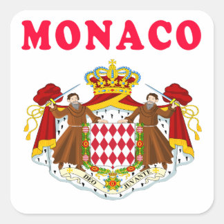 Sticker Carré Design D'Armoiries De Monaco