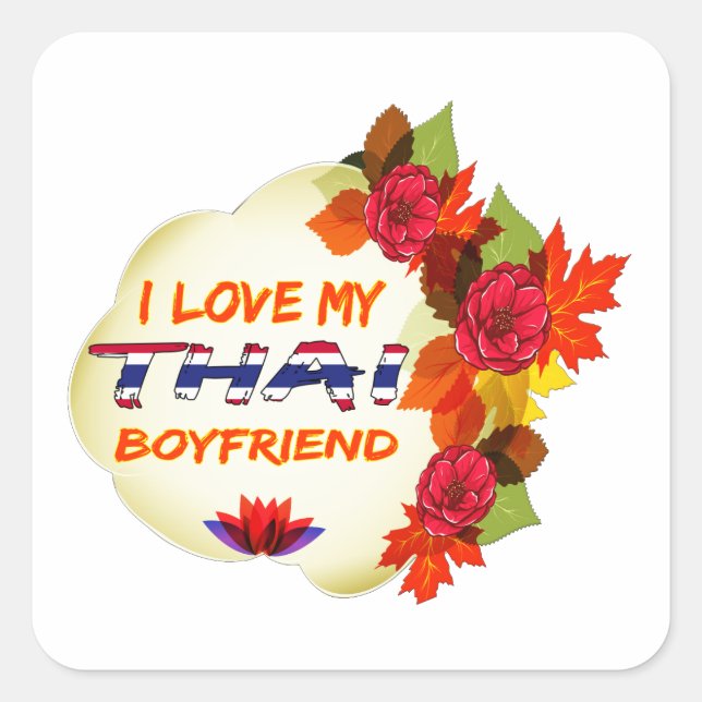 Sticker Carré Design de Boyfriend Thaï (Devant)