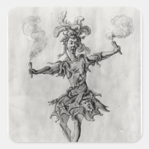 Sticker Carré Design de costume pour le ballet 'Medusa'