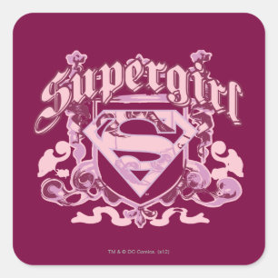 Sticker Carré Design de crête Supergirl