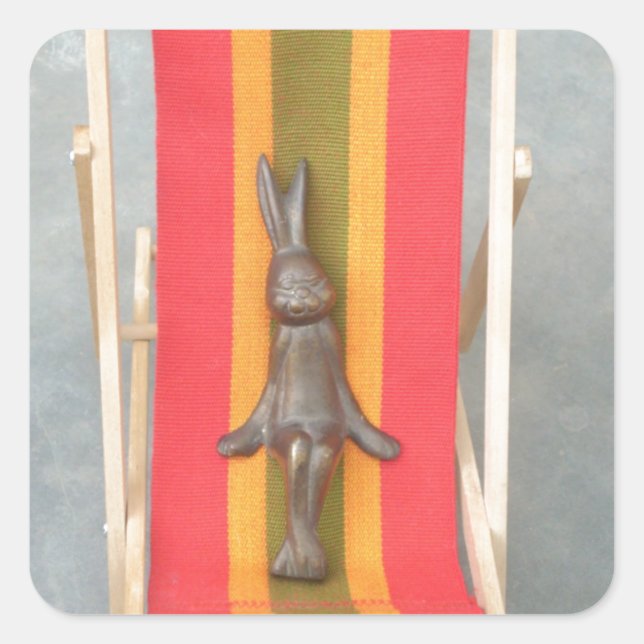Sticker Carré Design d'impression d'écran vectoriel de lapin rel (Devant)