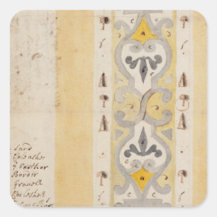 Sticker Carré Design for a Knot Garden, Bush Hill, near Edmonton