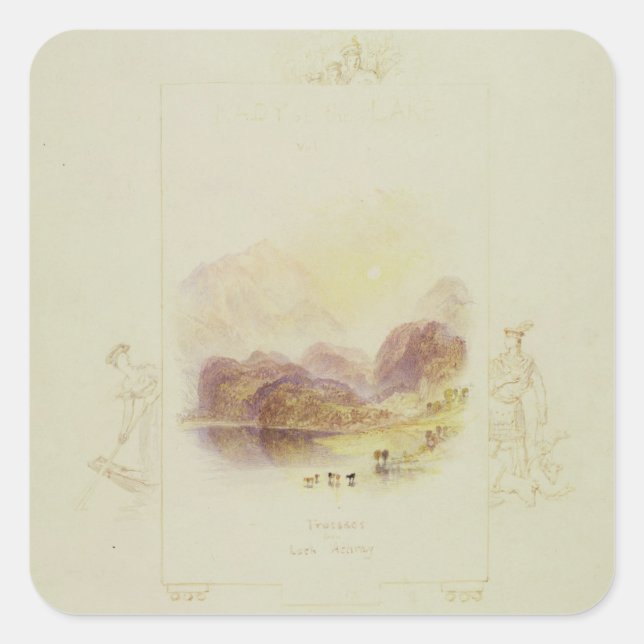 Sticker Carré Design for an illustration for Walter Scott's Lad (Devant)