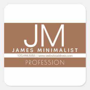 Sticker Carré Design minimaliste professionnel moderne Marron