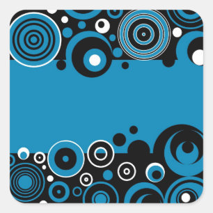 Sticker Carré Design rétro