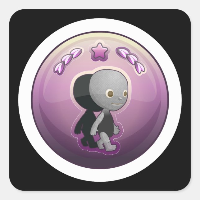 Sticker Carré Désignation de l'empileur de Glitch Achiever non e (Devant)