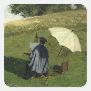Sticker Carré Desire Dubois Peinture en plein air, vers 1852