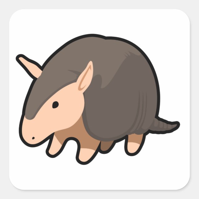 Sticker Carré Dessin Armadillo (Devant)