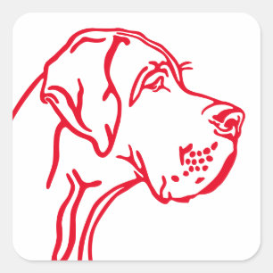Sticker Carré Dessin de Grand Danois