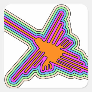 Sticker Carré Dessin de Nazca Hummingbird Pérou