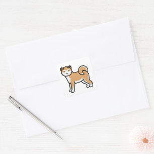 Sticker Carré dessin de shiba inu