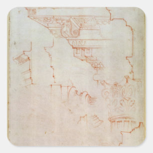 Sticker Carré Dessin des détails architecturaux