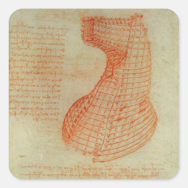 Sticker Carré Dessin du moulage de la fonte de l'acier (Devant)