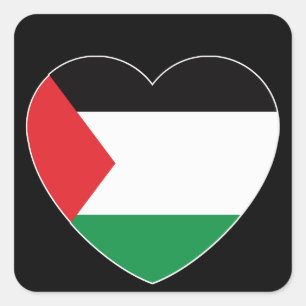 Sticker Carré dessin graphique du pavillon de palestine mignon