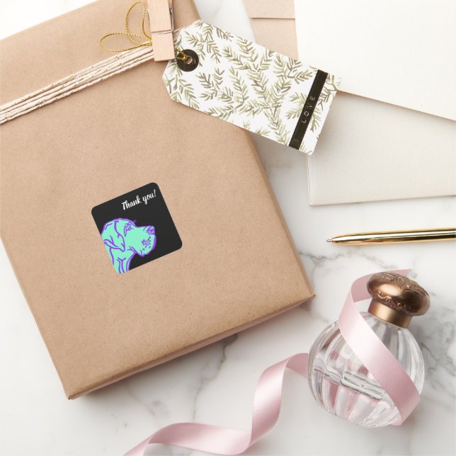 Sticker Carré dessin Great Dane (Cadeaux)