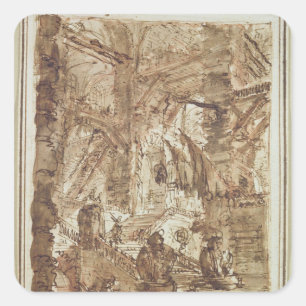 Sticker Carré Dessin préparatoire pour le numéro de plaque VII