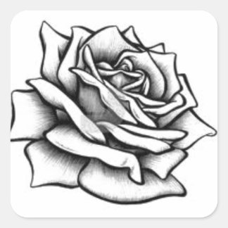 Sticker Carré Dessin rose