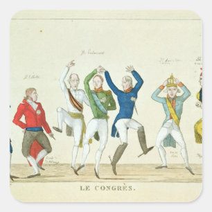 Sticker Carré Dessin satirique représentant la clé