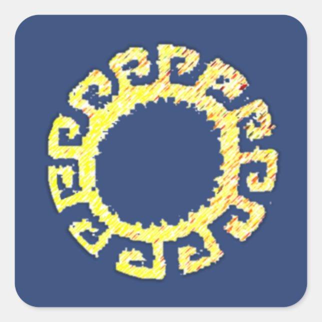 Sticker Carré Dessin Sun (Devant)