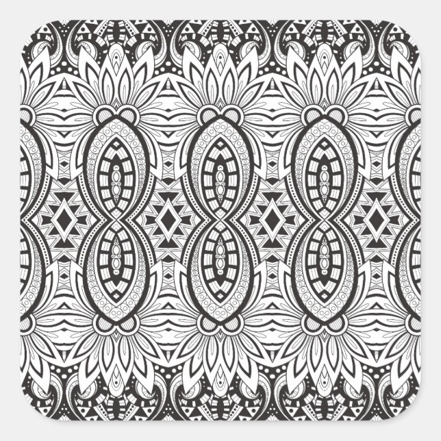 Sticker Carré Dessin tribal inspiré (Devant)