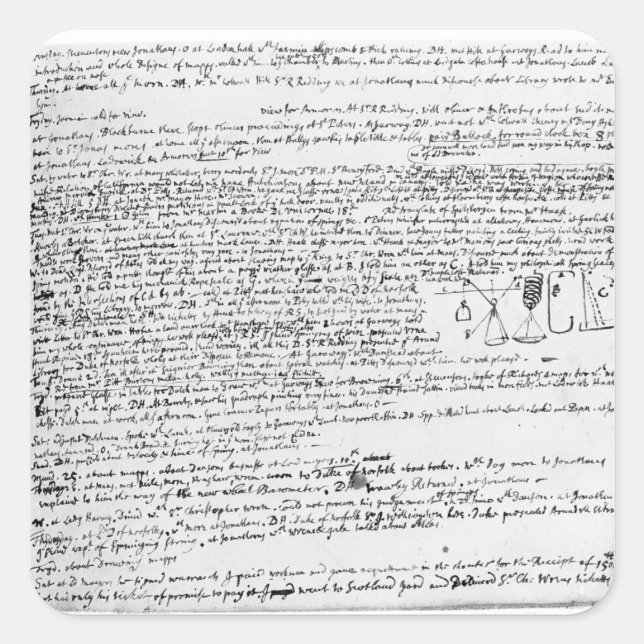 Sticker Carré Dessins techniques (Devant)