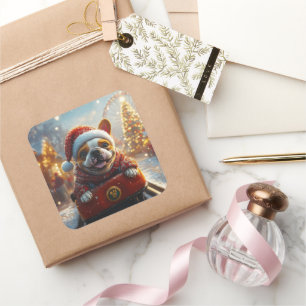 Sticker Carré Dessous de verre à rouleaux pour chien Bull Terrie