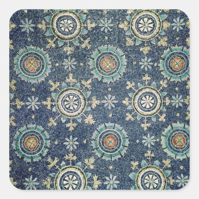 Sticker Carré Détail de la décoration florale de la voûte (Devant)