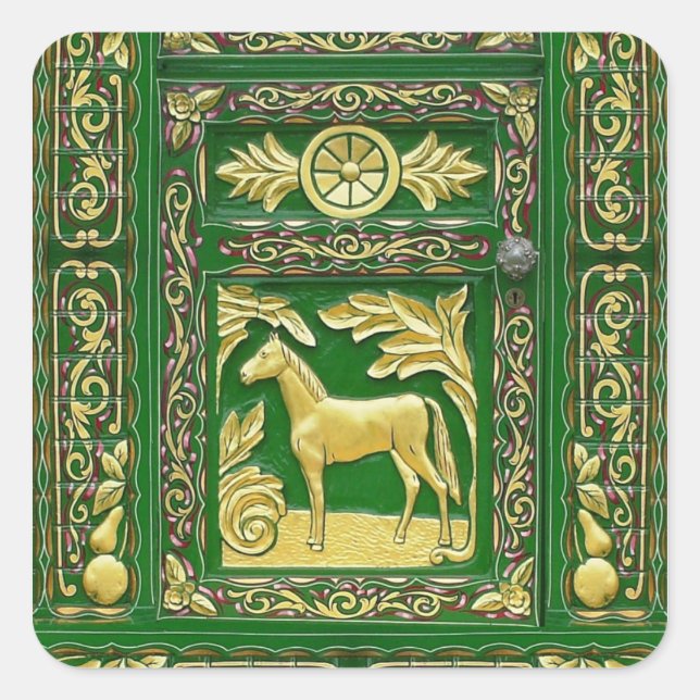 Sticker Carré Détail de la porte tzigane (Devant)