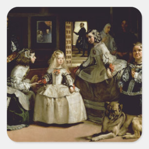 Sticker Carré Détail de Las Meninas de la representation de