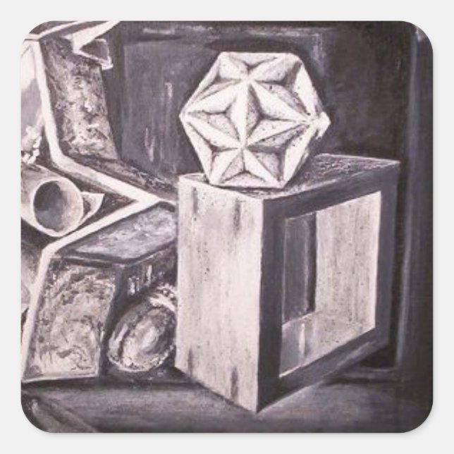 Sticker Carré Détail de l'autocollant Durée de vie (Devant)