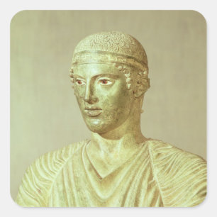 Sticker Carré Détail du Delphi Charioteer, c.470 BC