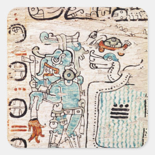 Sticker Carré Détail d'un codex maya